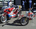 #520 red white & blue CB450 with the ST90 pit bike at Mid-Ohio 2001