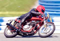 Steve against the armco at Daytona aboard his bullet proof SL350